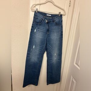 Stylish Blue Wide Leg Jeans